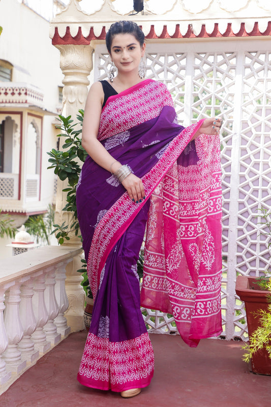 Cotton MulMul Printed Sarees