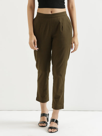 Dark Brown Cotton Pant