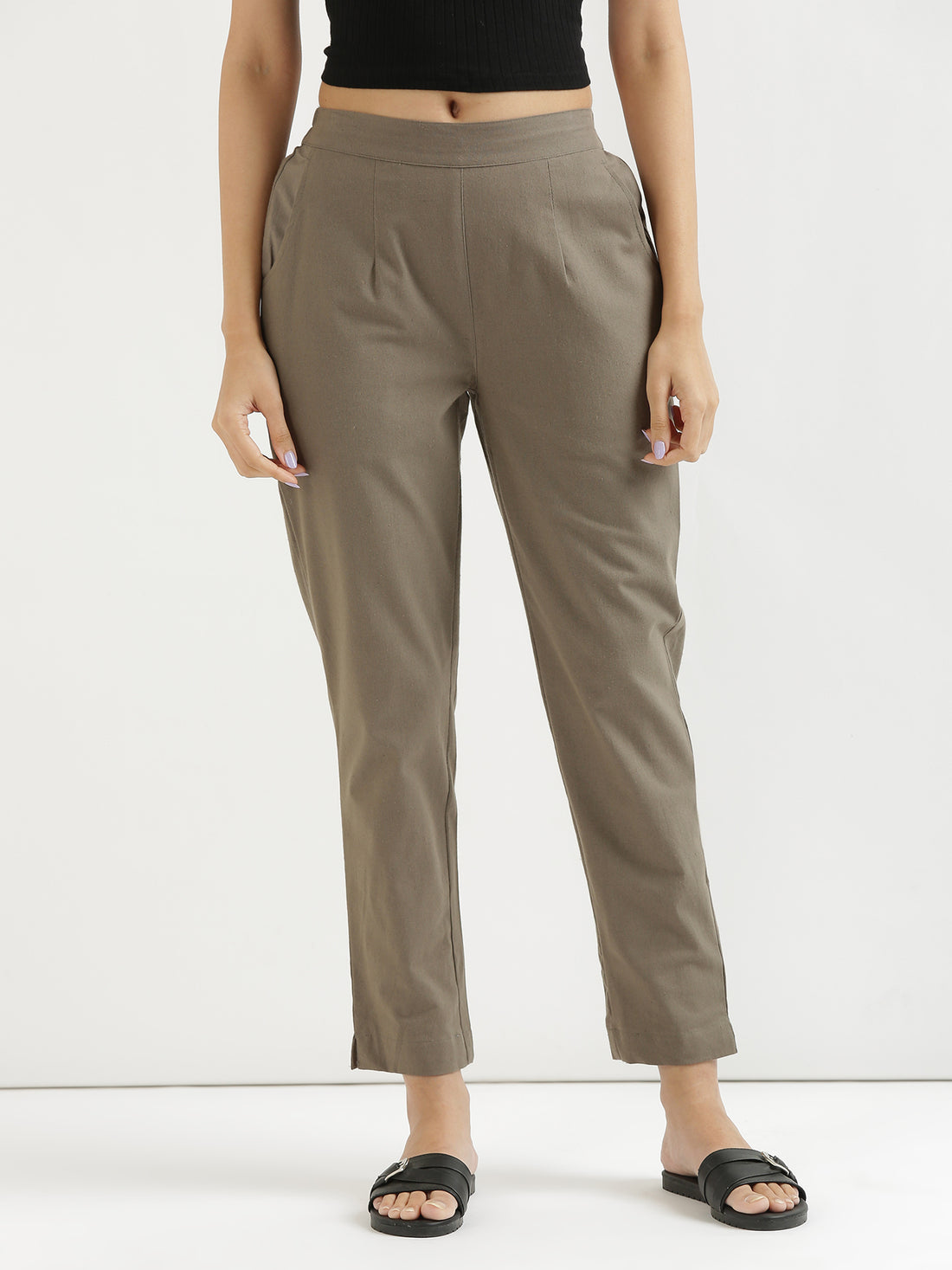 Beige Cotton Pant