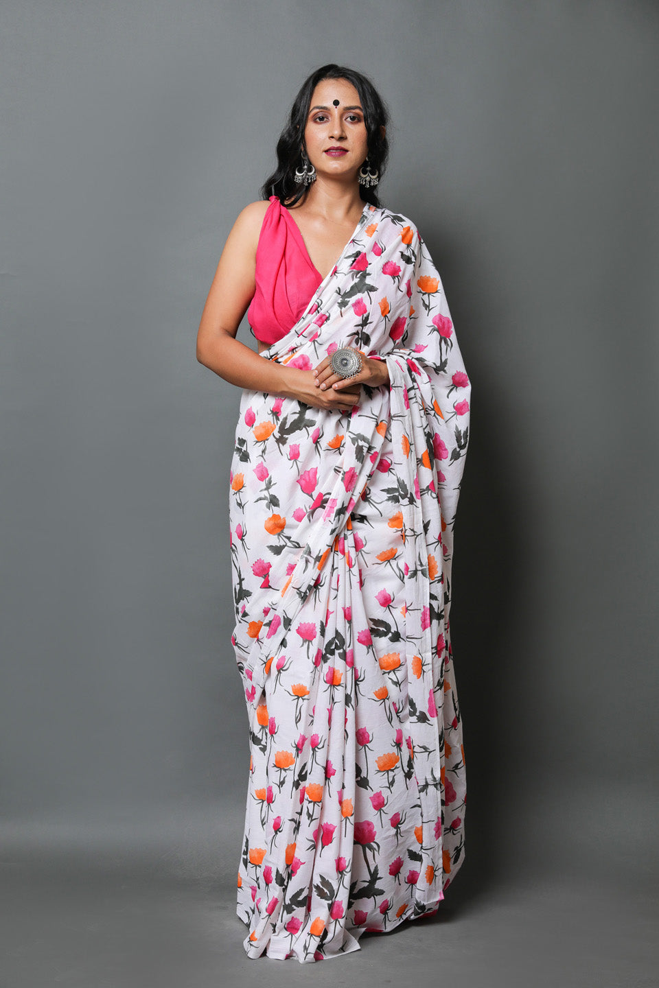 Cotton MulMul Multi Printed Sarees