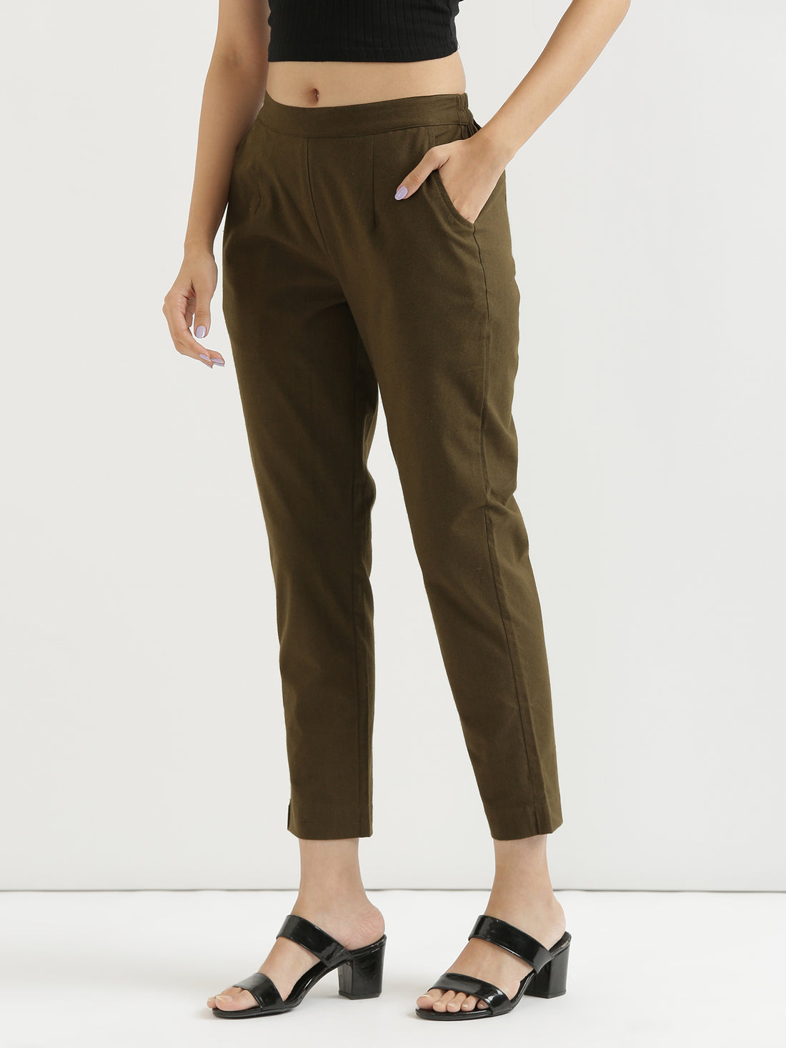 Dark Brown Cotton Pant