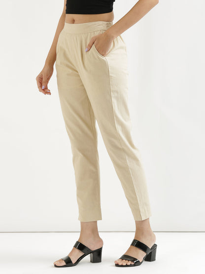 Cream Cotton Pant