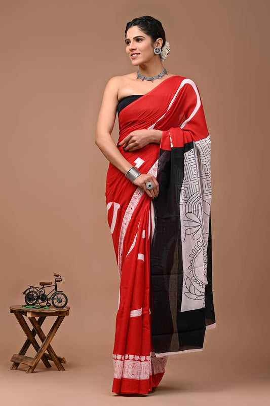 Cotton MulMul Printed Sarees