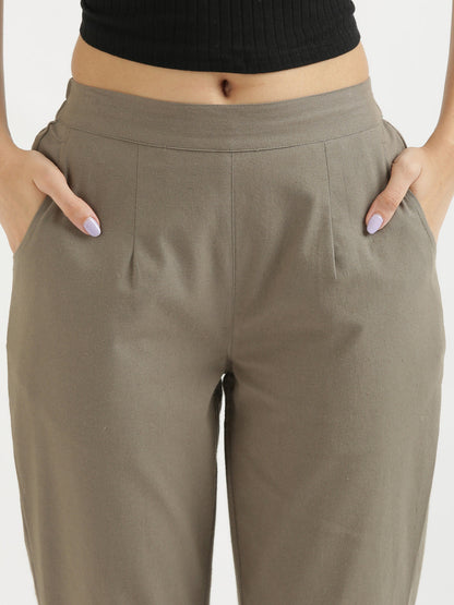 Beige Cotton Pant