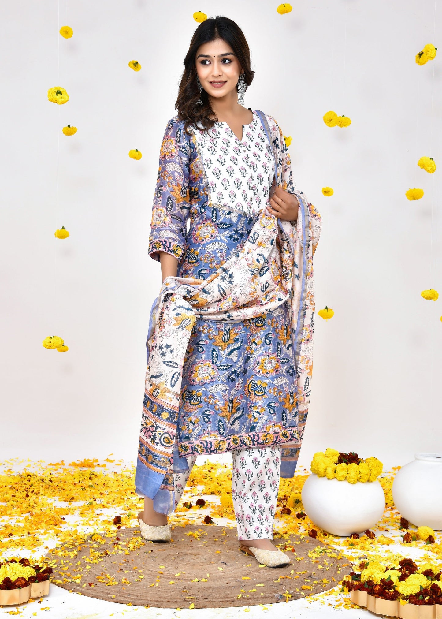 Misty Chanderi Silk Suit Dress