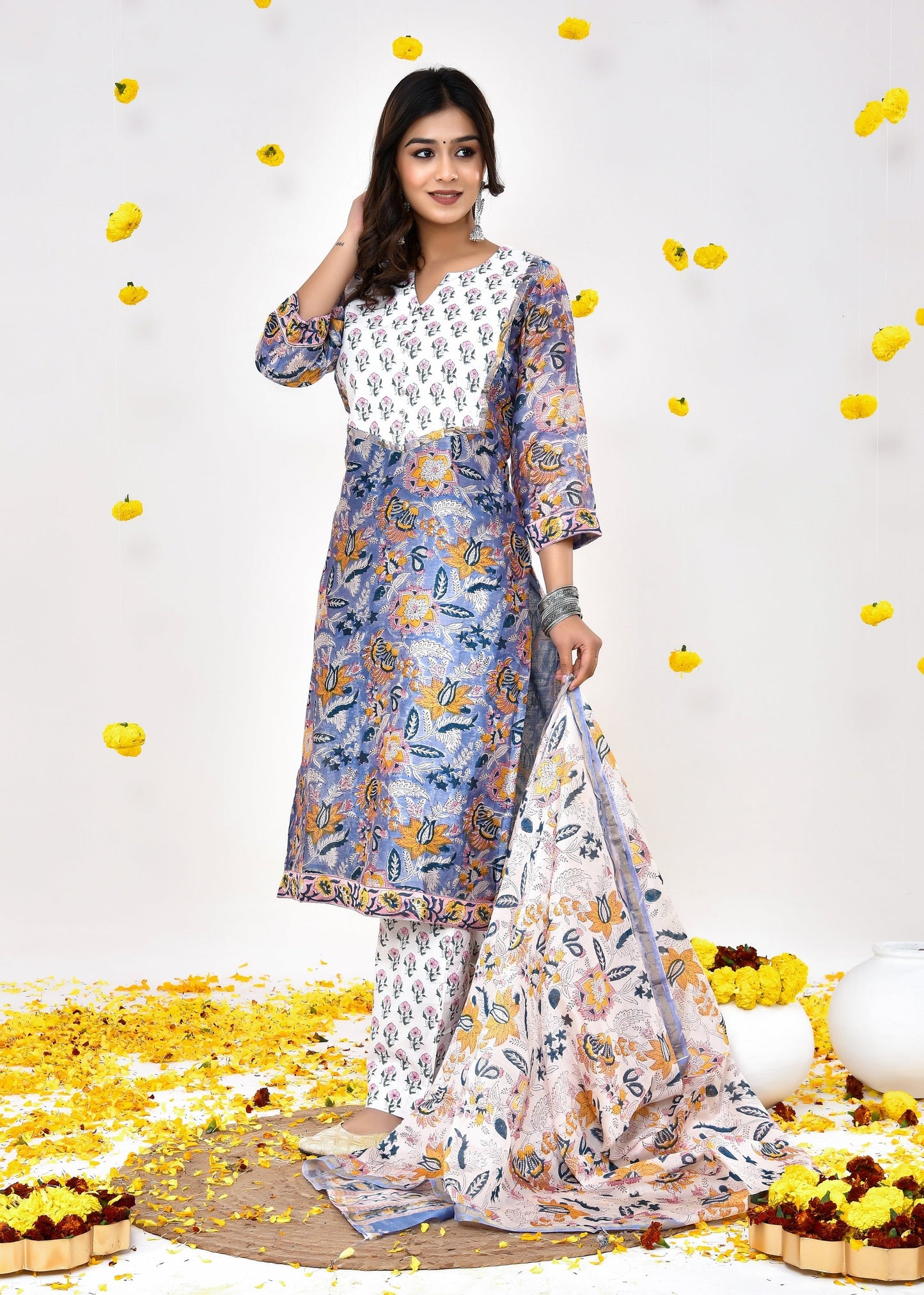 Misty Chanderi Silk Suit Dress