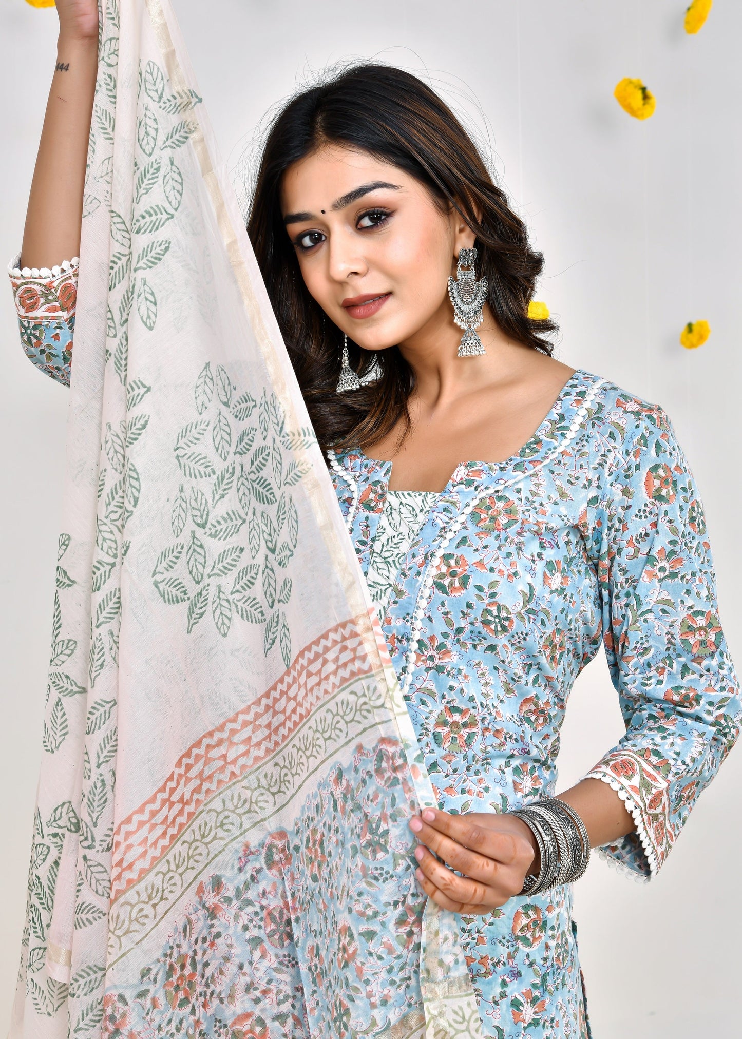 Kimaya Cotton Chanderi Dupatta Dress