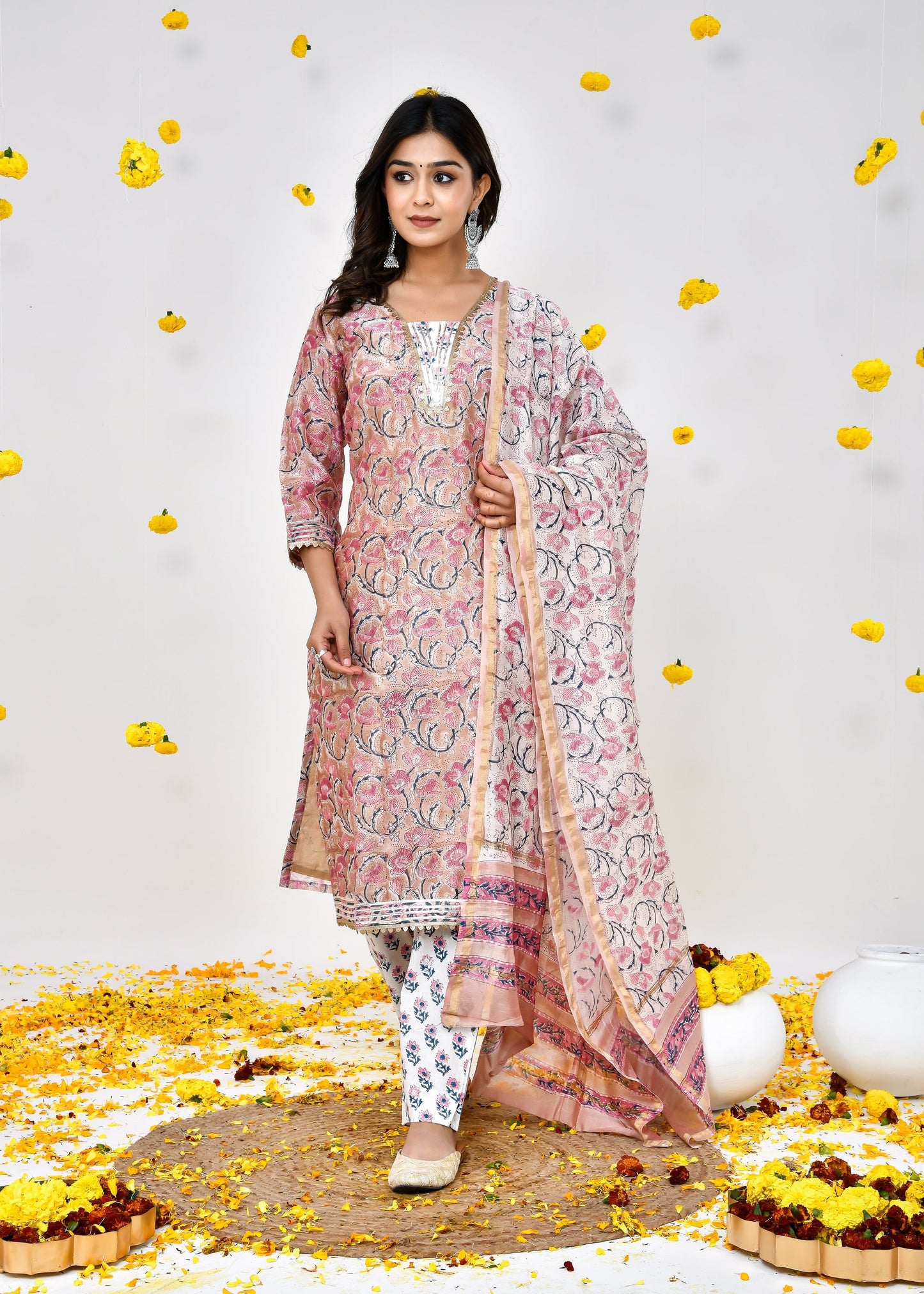 Lyra Chanderi Silk Suit Dress