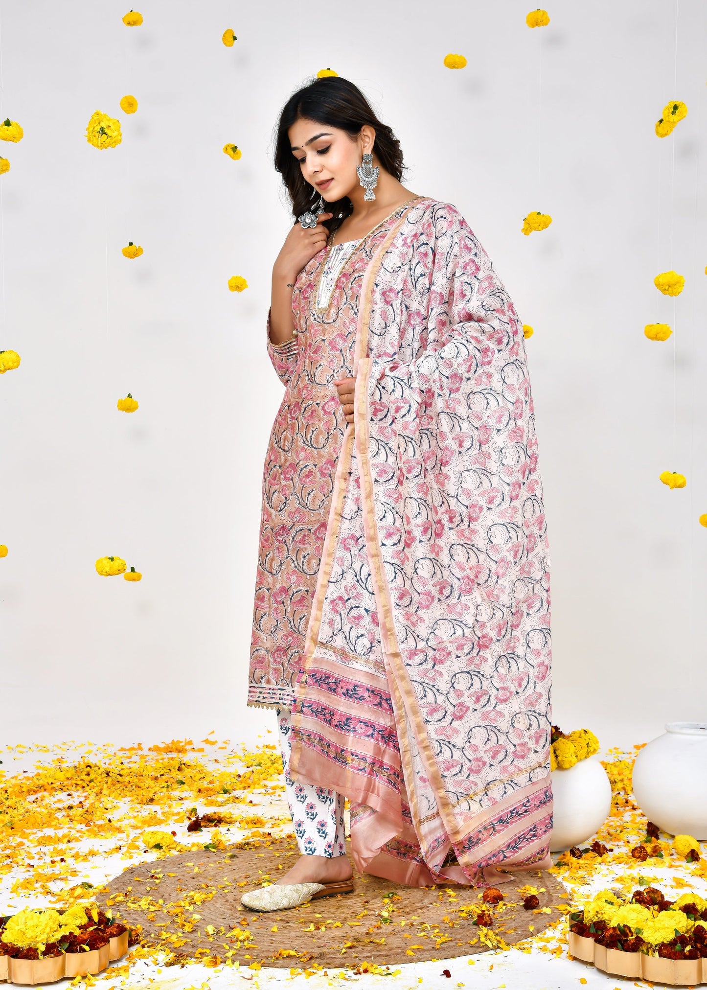 Lyra Chanderi Silk Suit Dress