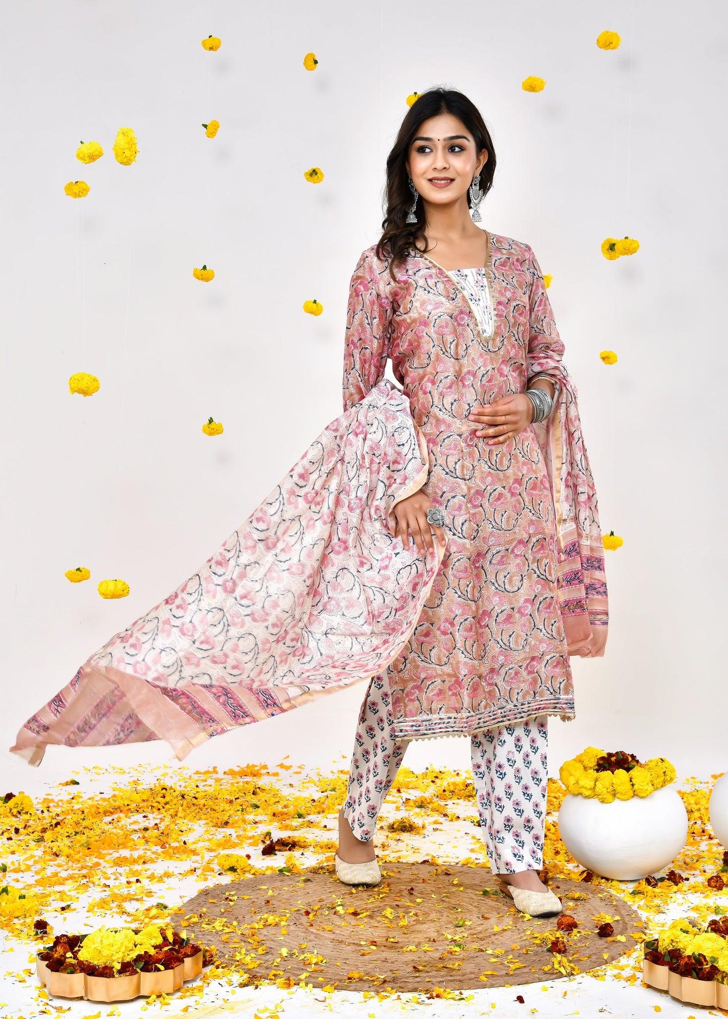 Lyra Chanderi Silk Suit Dress