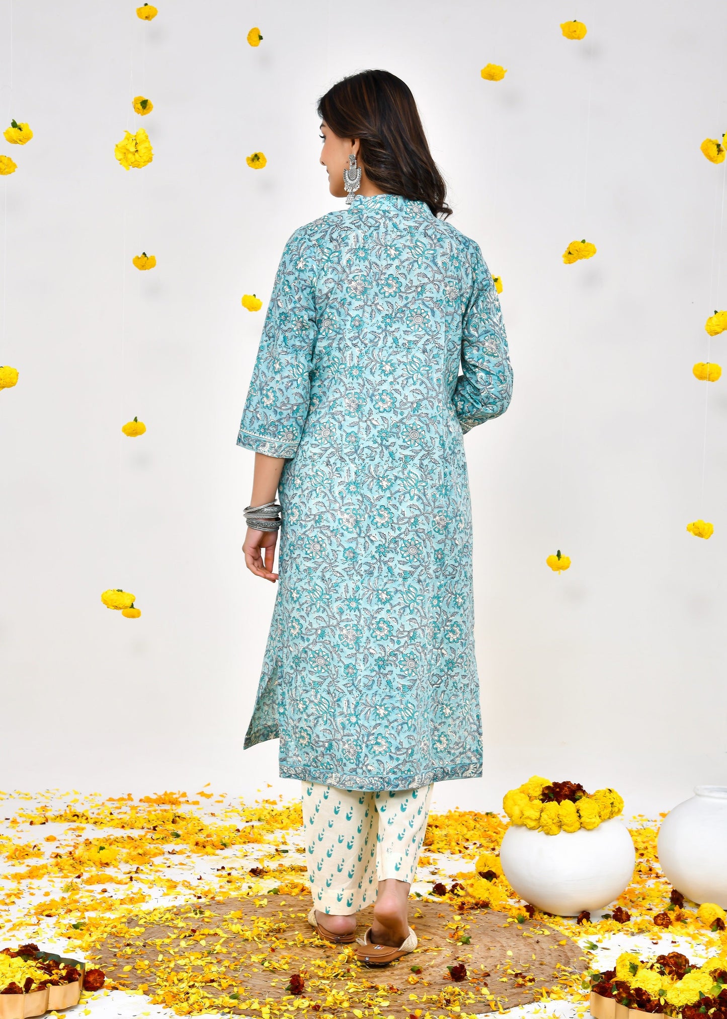 Parmira Sky Blue Kota Doriya Dupatta Dress