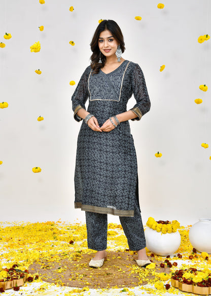 Estella Grey Maheshwari Silk Suit Dress