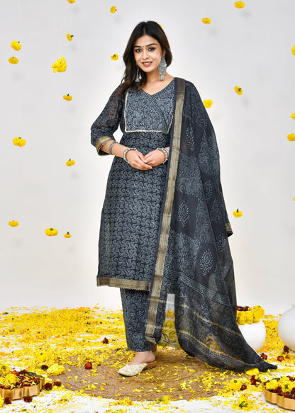 Estella Grey Maheshwari Silk Suit Dress