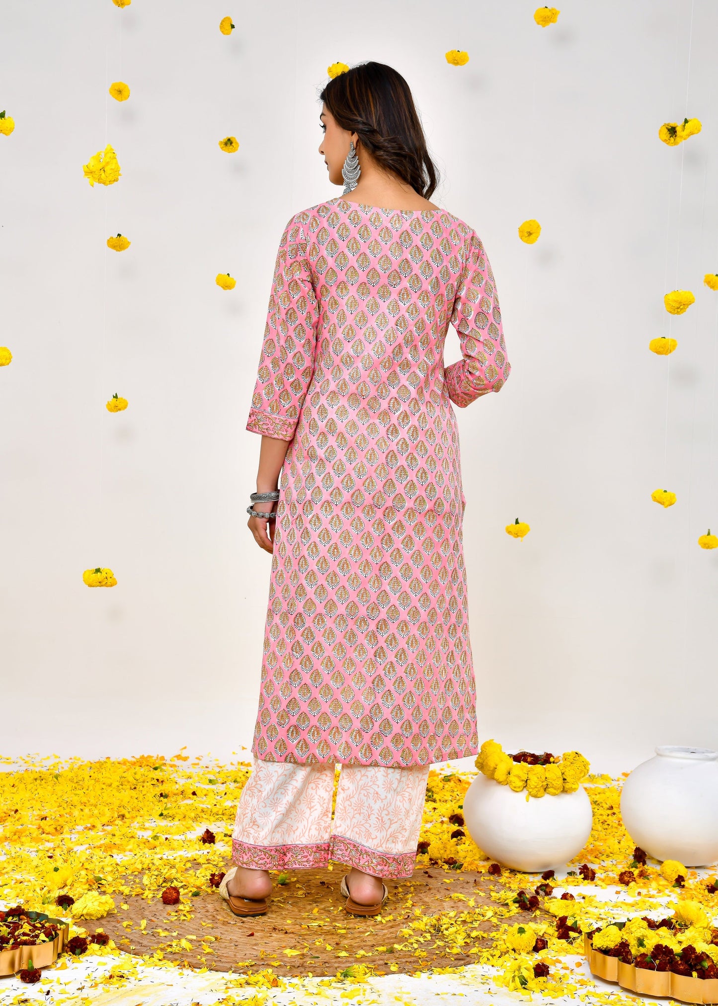 Shyla Pink Chanderi Dupatta Dress