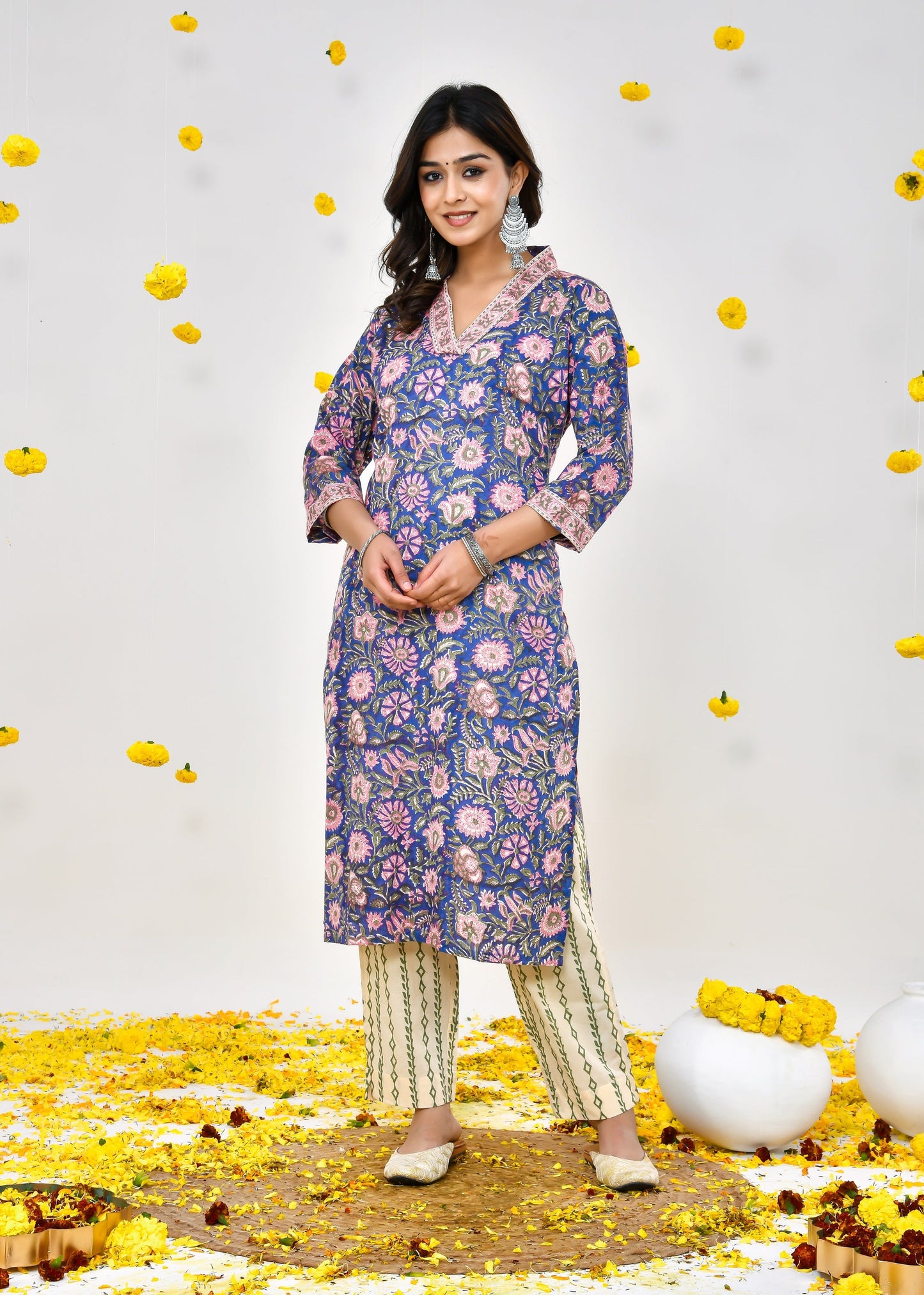 Kuvira Blue Kota Doriya Dupatta Dress