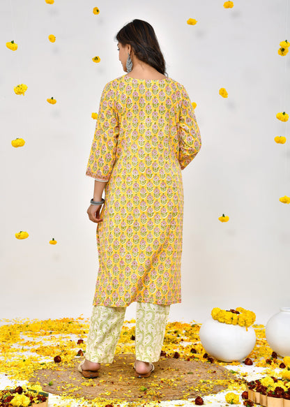 Sakhi Yellow Kota Doriya Dupatta Dress