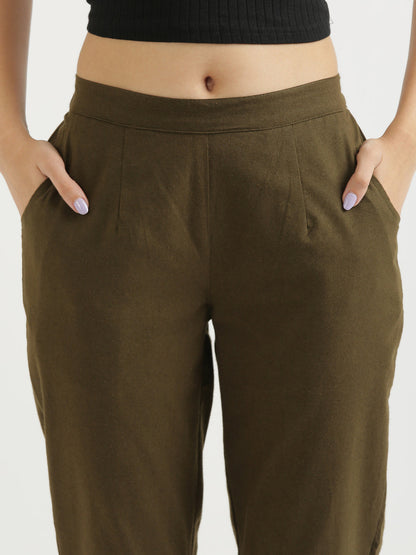 Dark Brown Cotton Pant