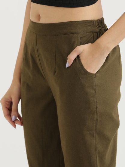 Dark Brown Cotton Pant