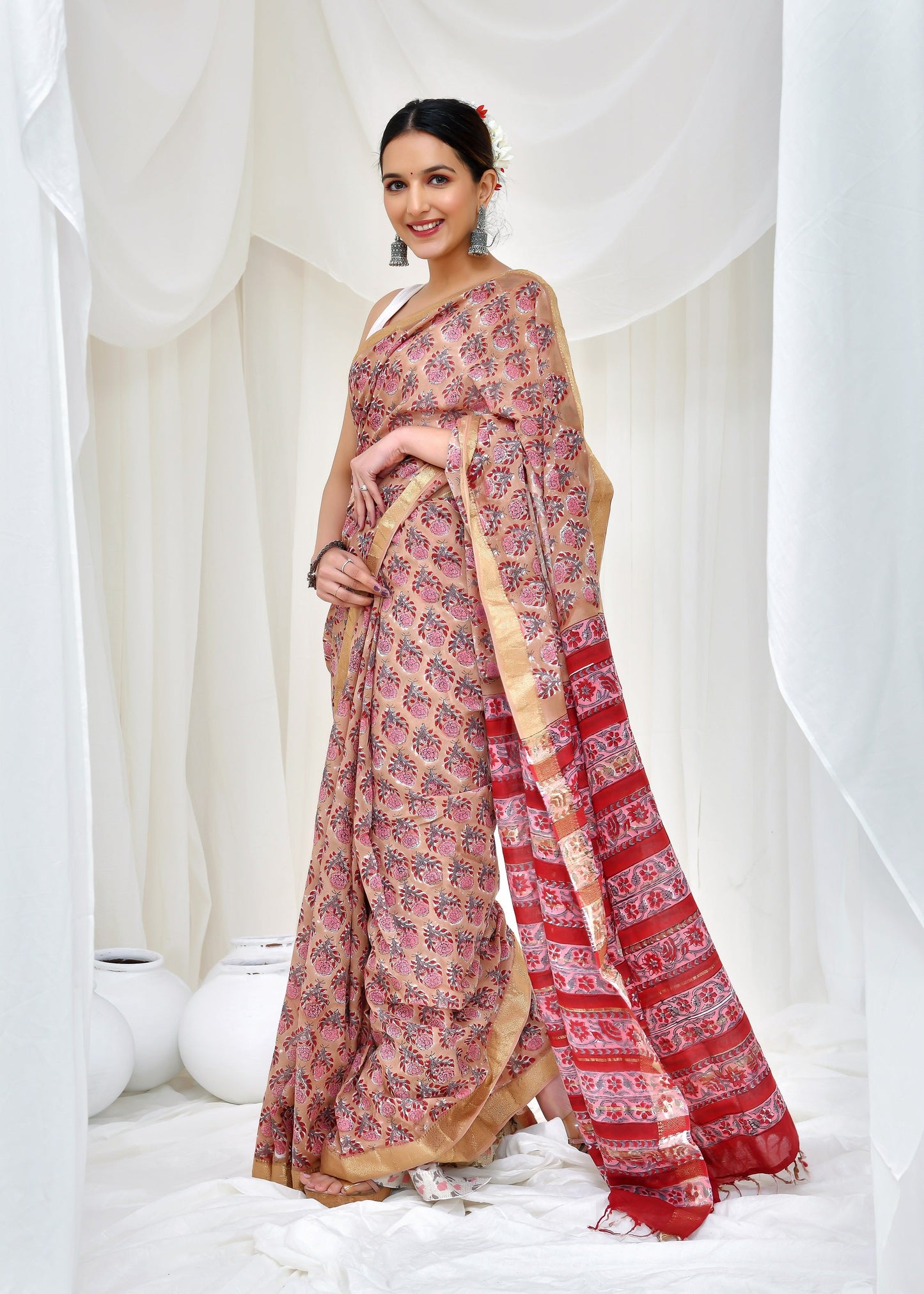 Premium Cotton Maheshwari Saree