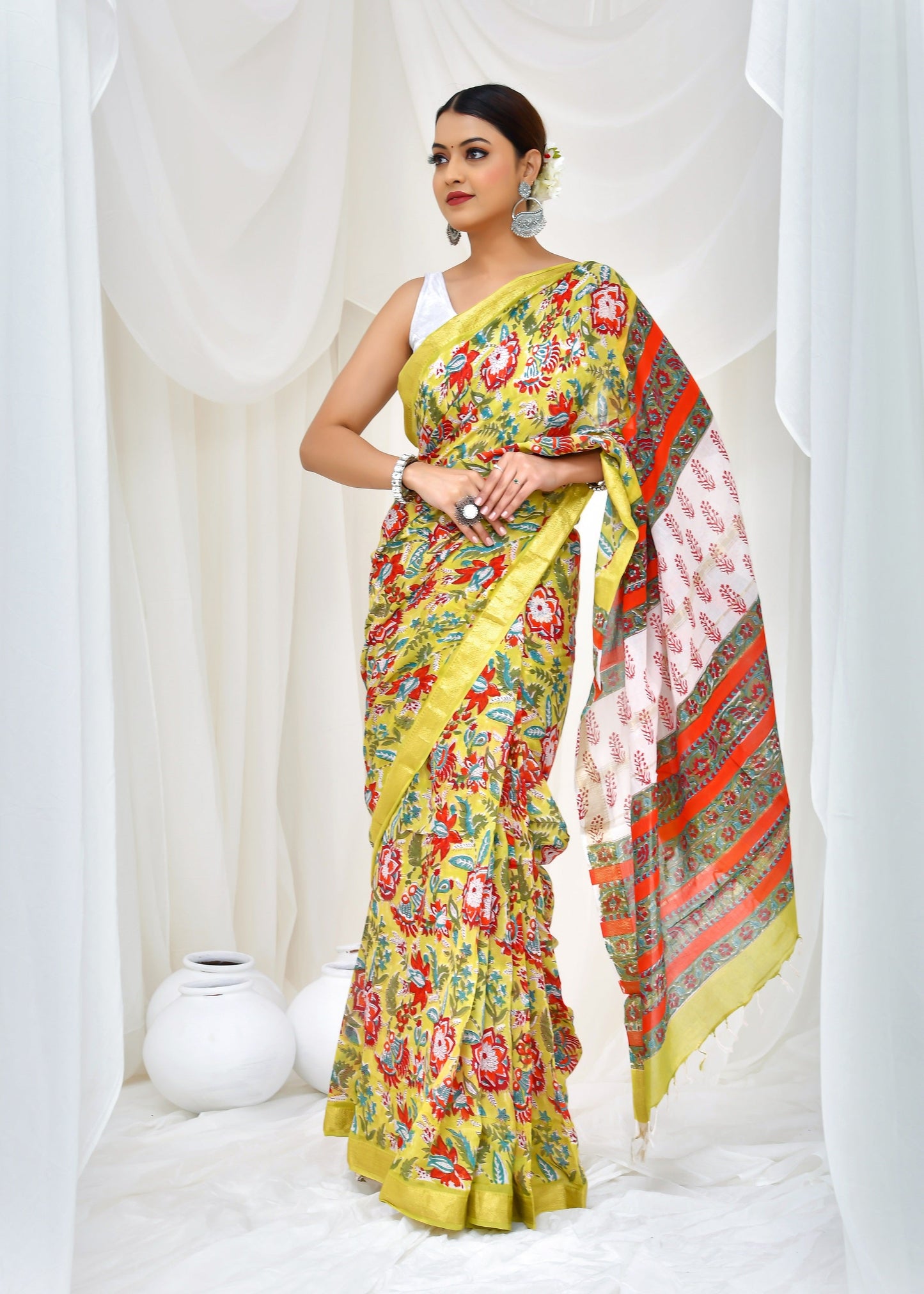 Premium Cotton Maheshwari Saree