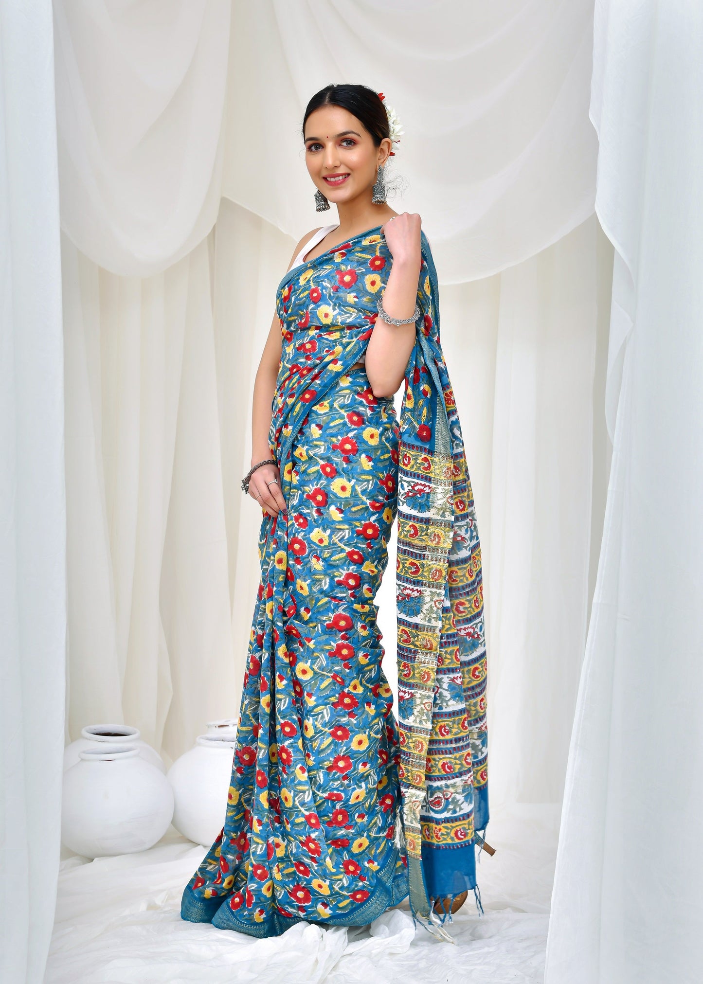 Premium Cotton Maheshwari Saree