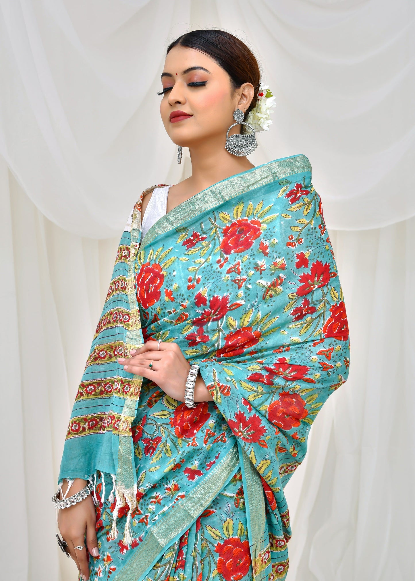 Premium Cotton Maheshwari Saree