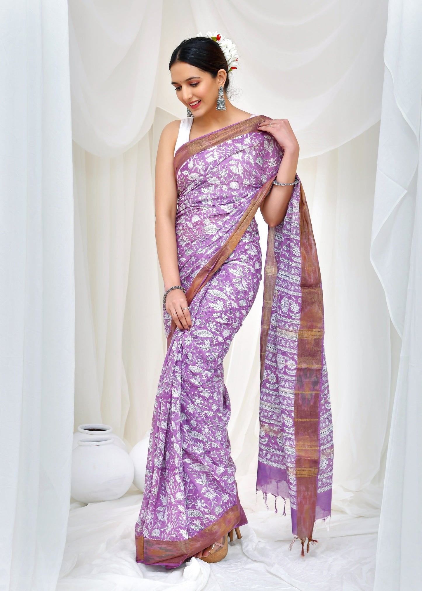 Premium Cotton Maheshwari Saree