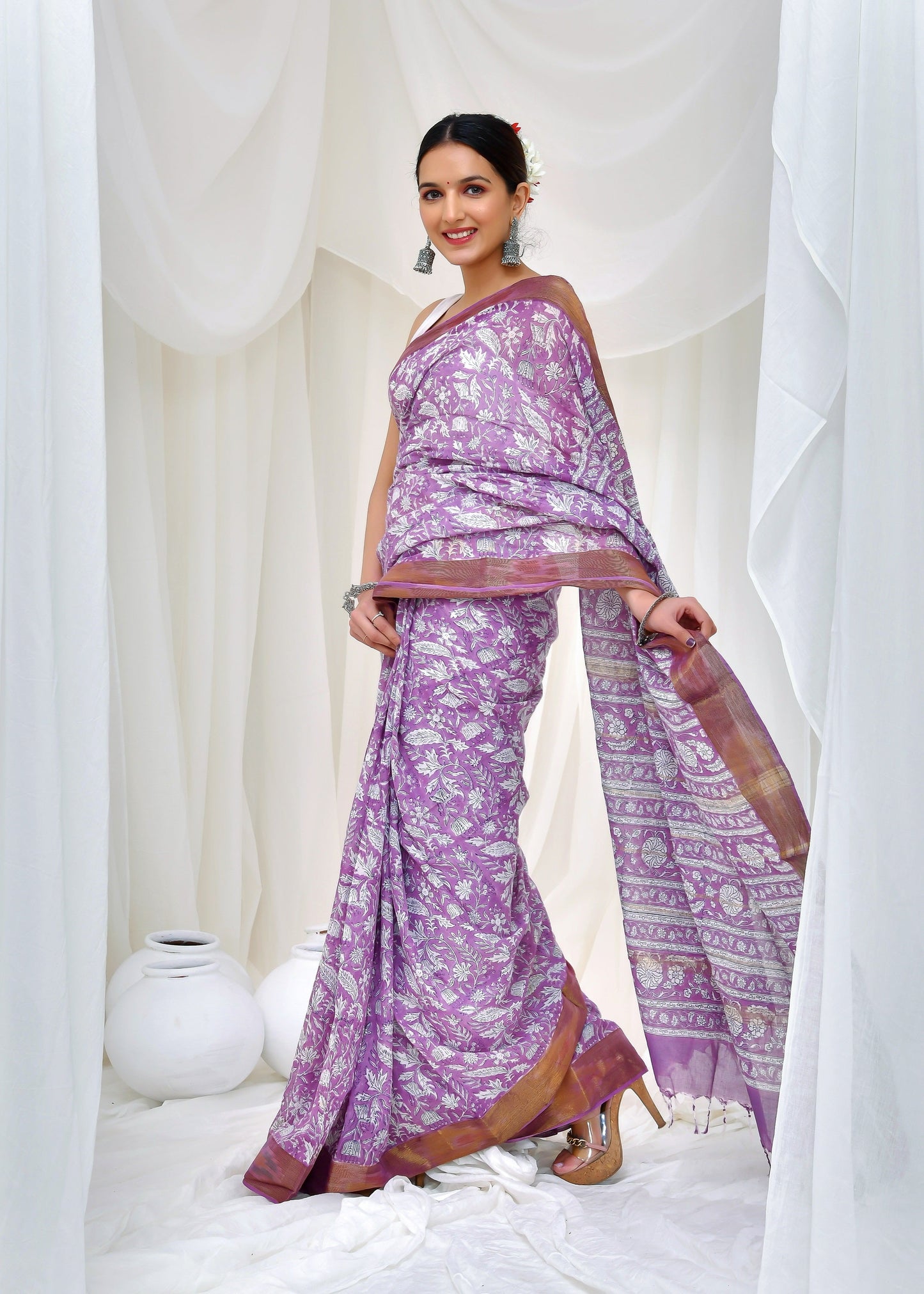 Premium Cotton Maheshwari Saree