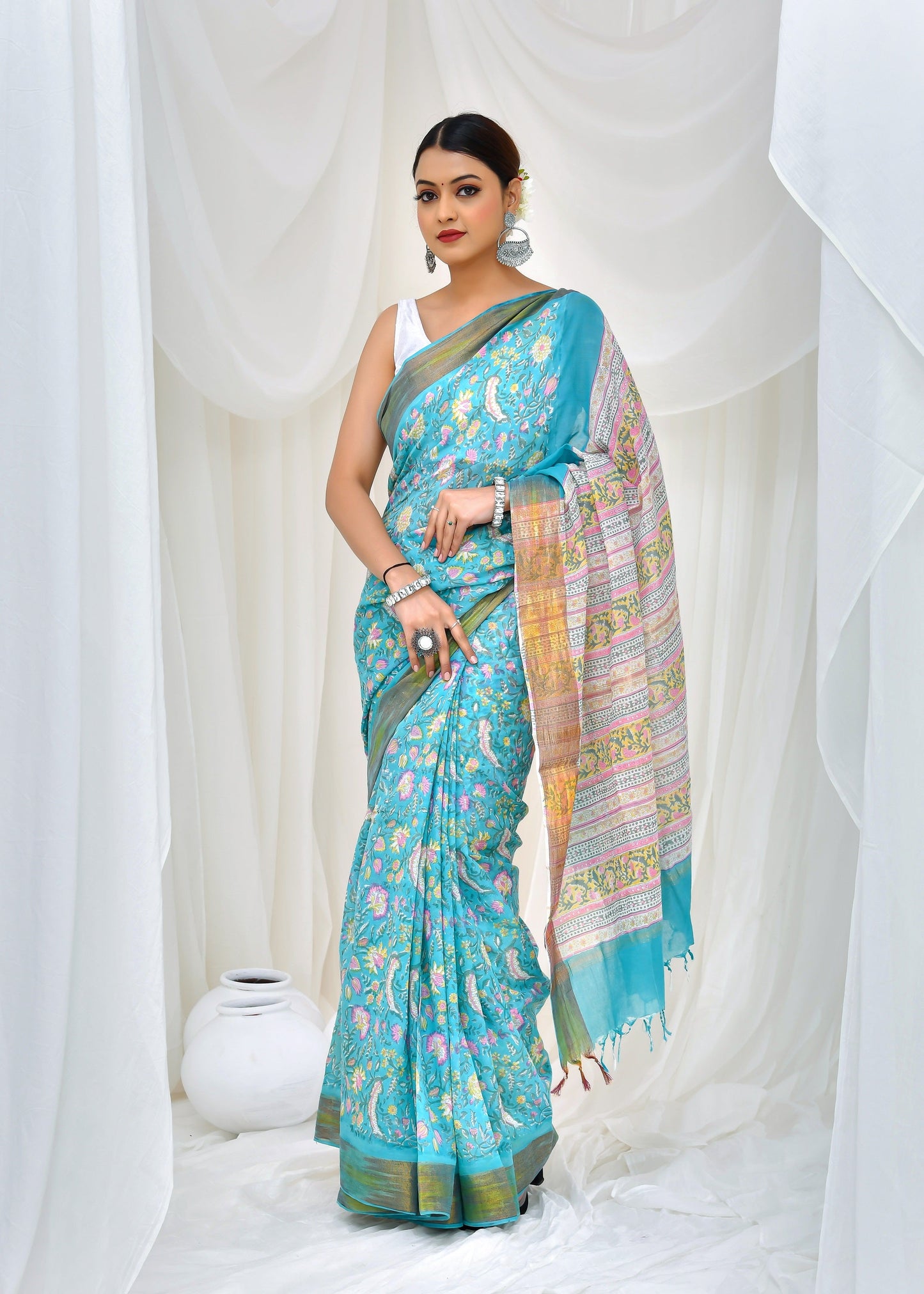 Premium Cotton Maheshwari Saree