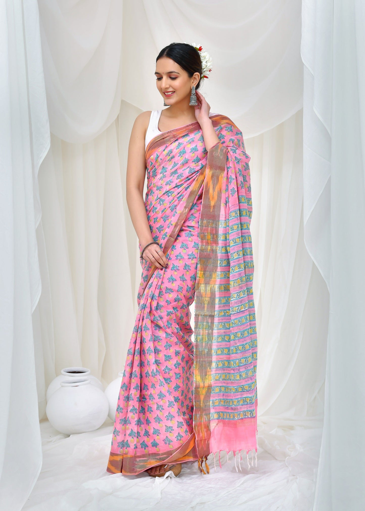 Premium Cotton Maheshwari Saree