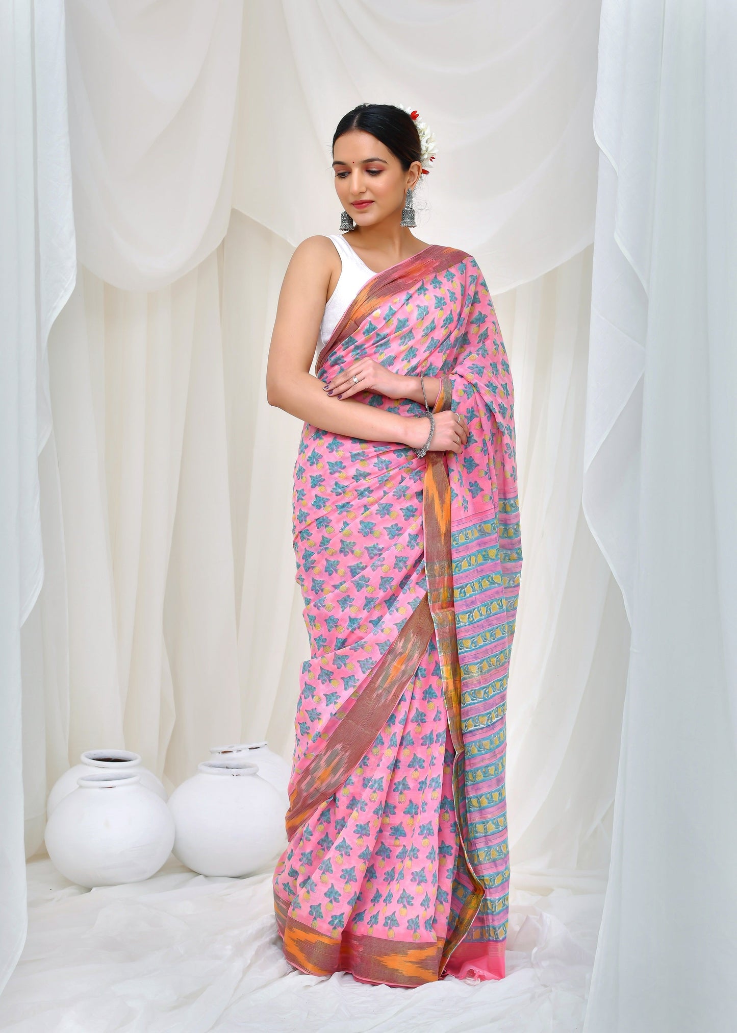 Premium Cotton Maheshwari Saree