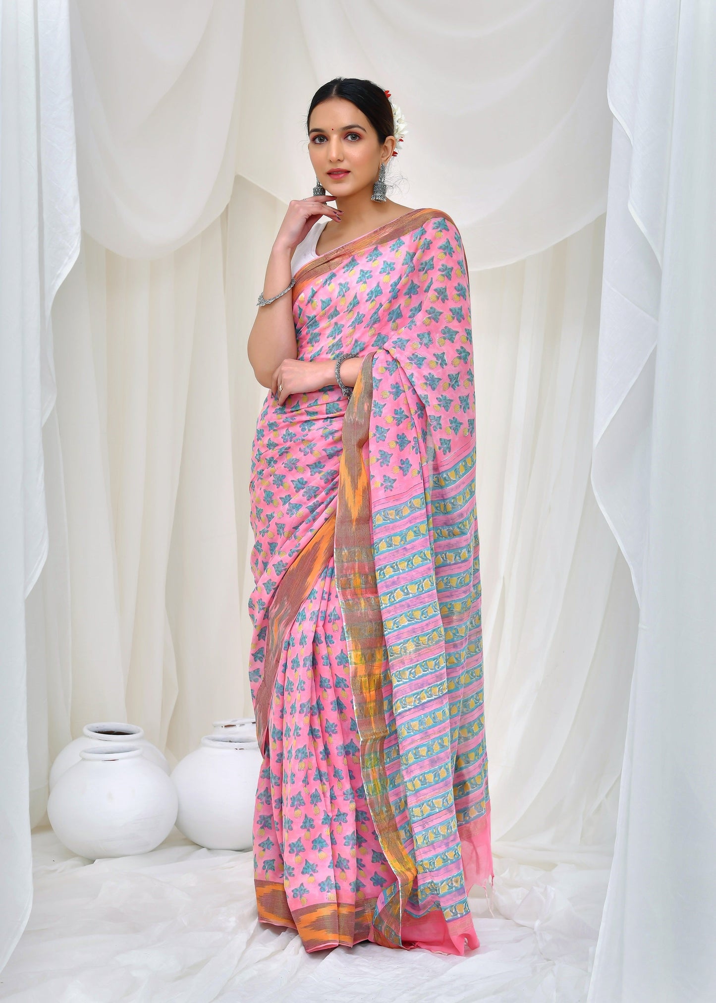 Premium Cotton Maheshwari Saree