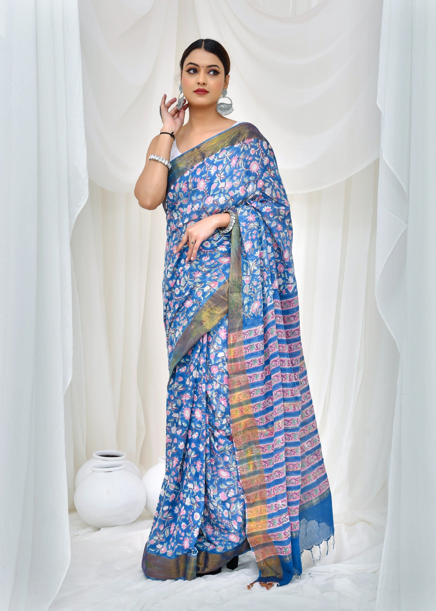 Premium Cotton Maheshwari Saree