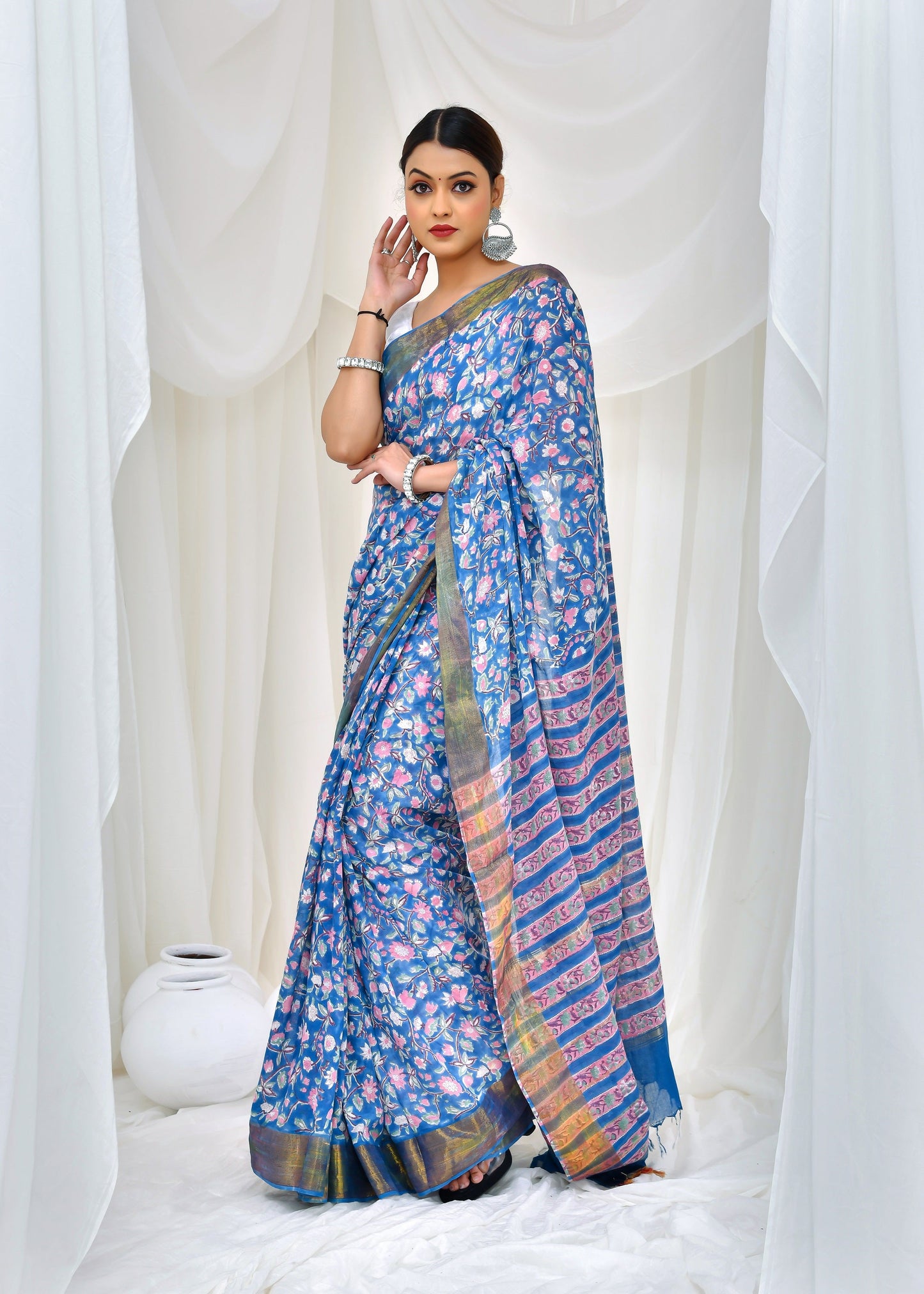 Premium Cotton Maheshwari Saree