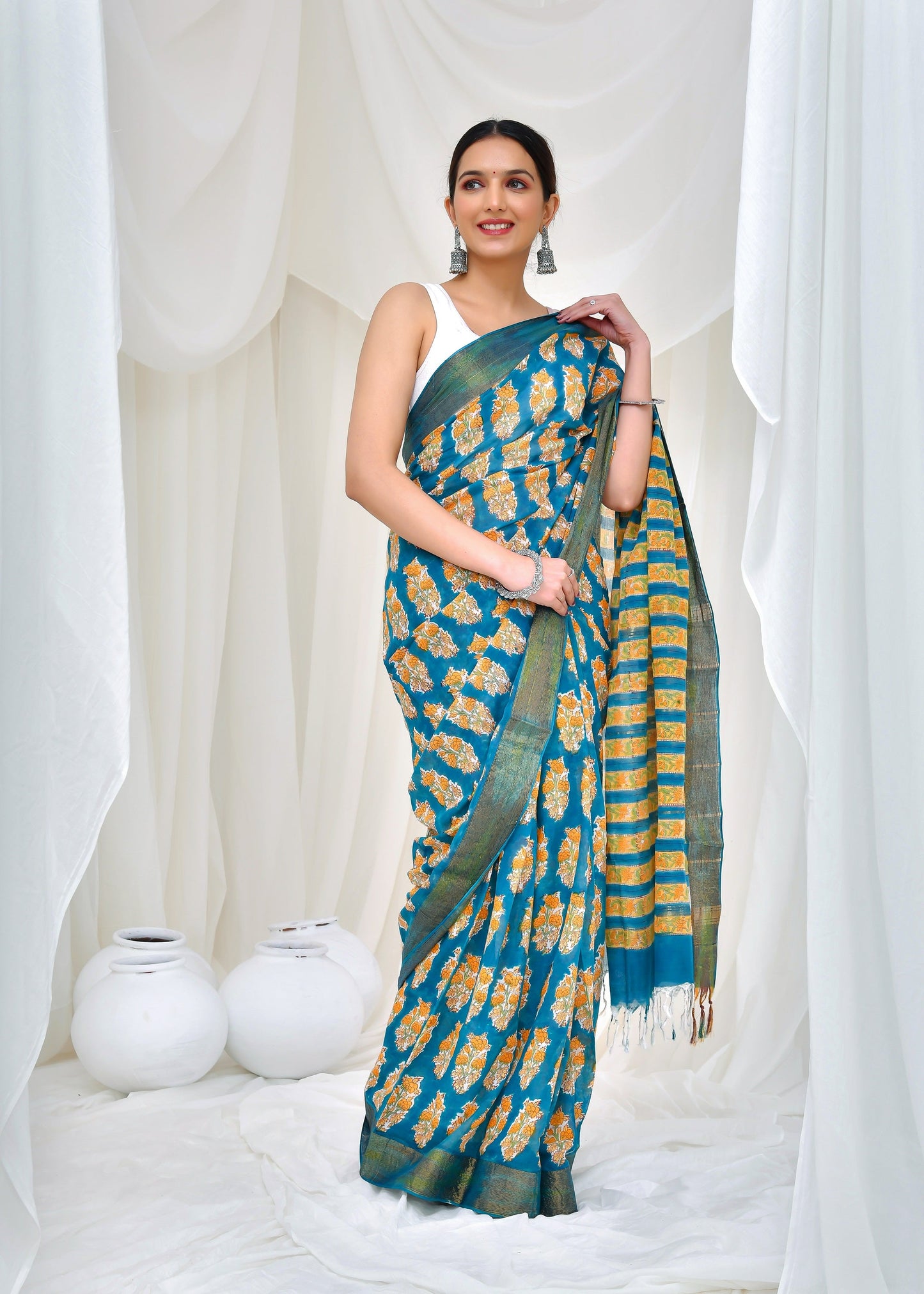 Premium Cotton Maheshwari Saree