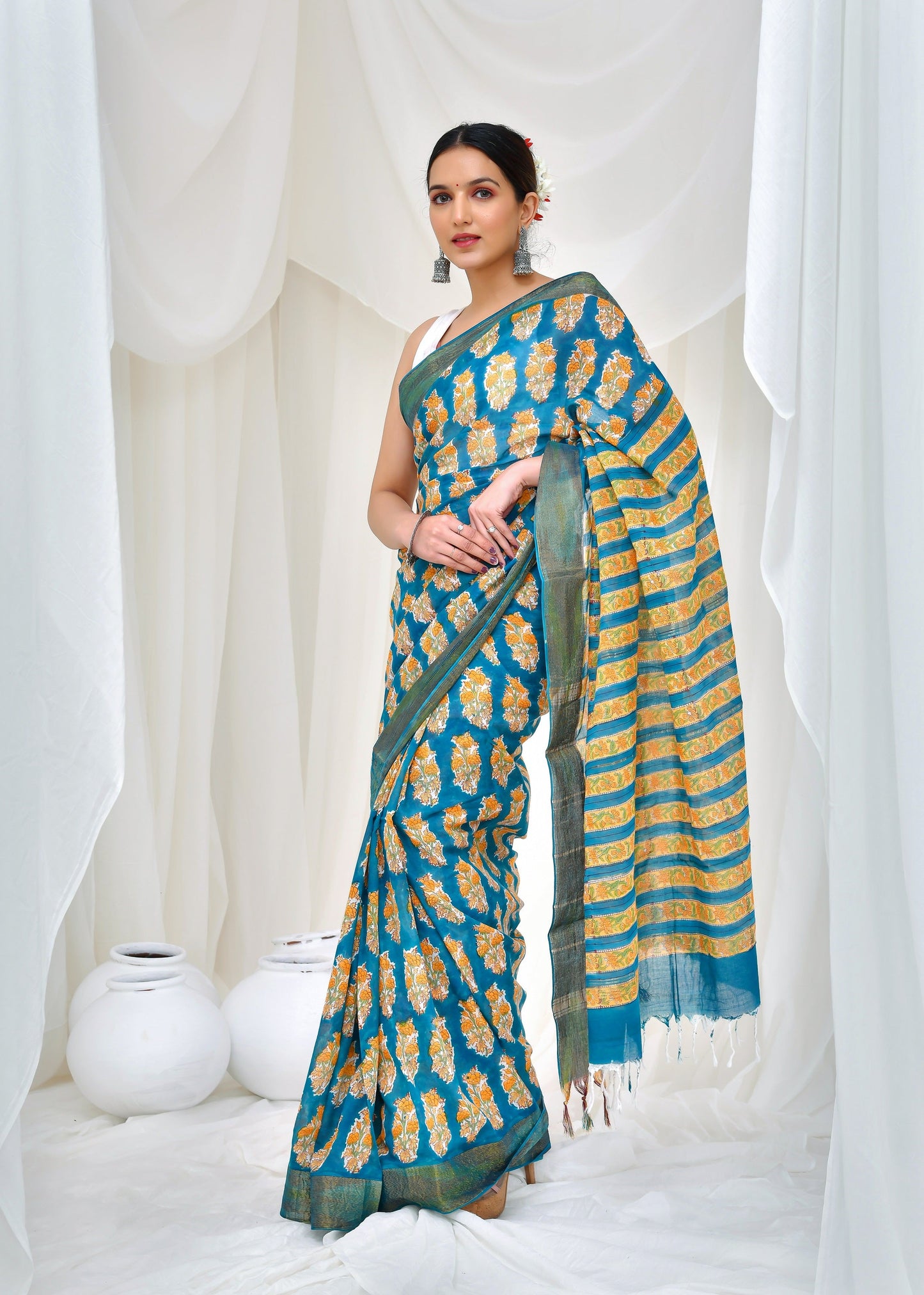 Premium Cotton Maheshwari Saree