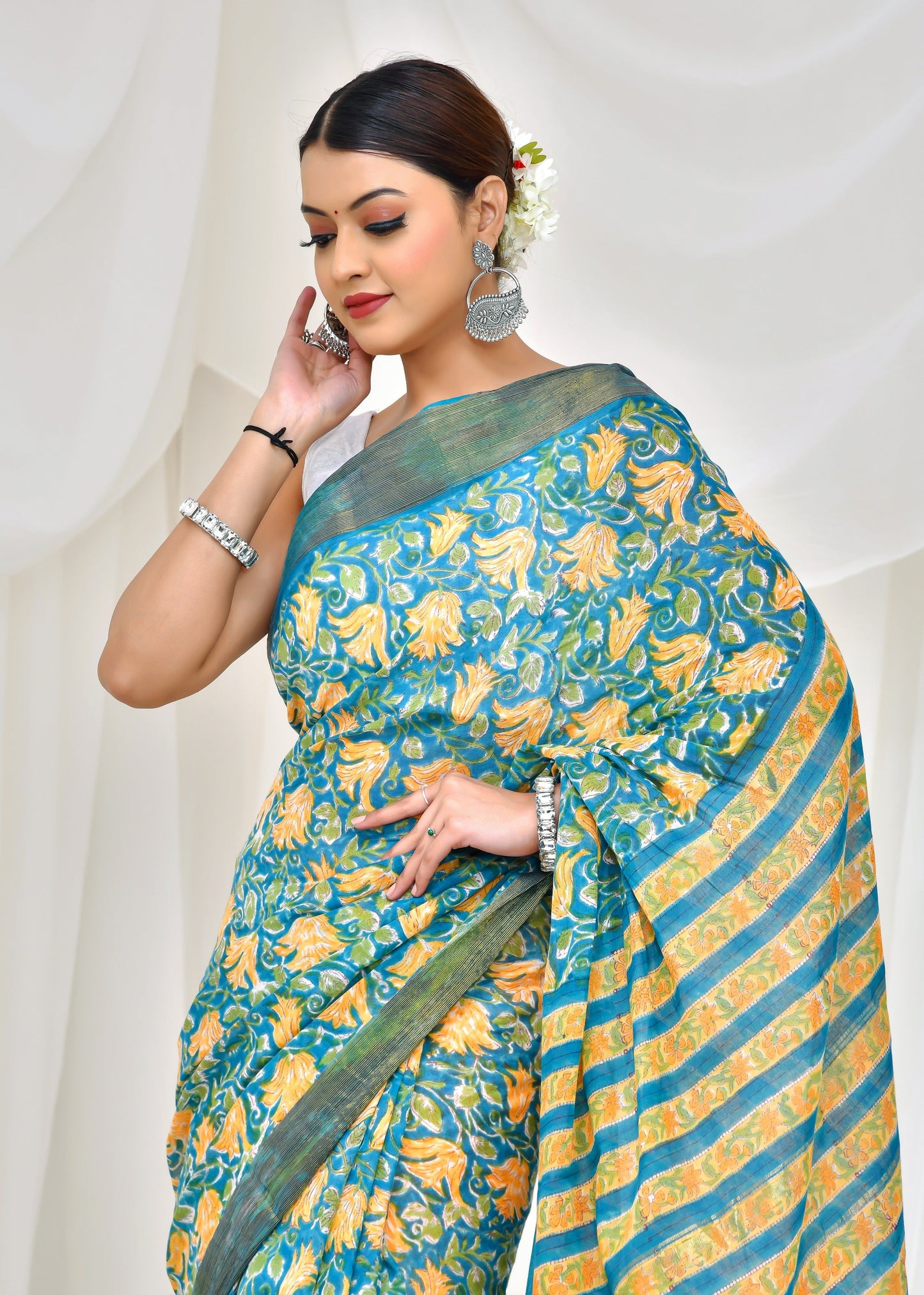 Premium Cotton Maheshwari Saree