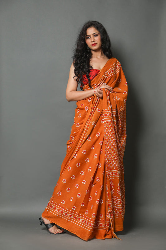 Cotton MulMul Printed Sarees