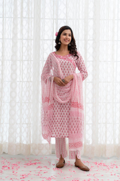 Gurpreet Pink Chiffon Dupatta Dress