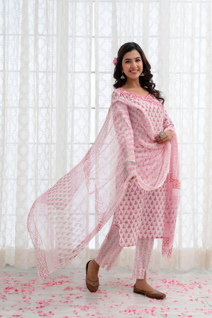 Gurpreet Pink Chiffon Dupatta Dress