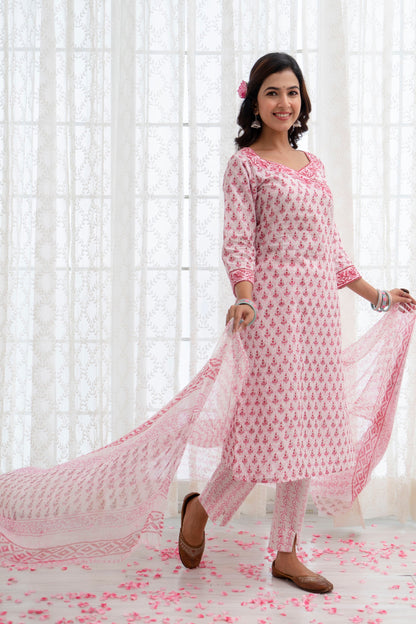 Gurpreet Pink Chiffon Dupatta Dress