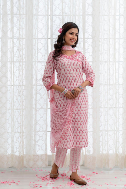 Gurpreet Pink Chiffon Dupatta Dress