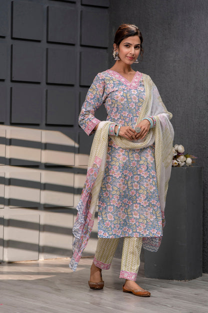 Jasmin Grey Chiffon Dupatta Dress