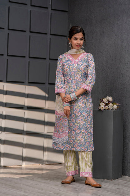 Jasmin Grey Chiffon Dupatta Dress