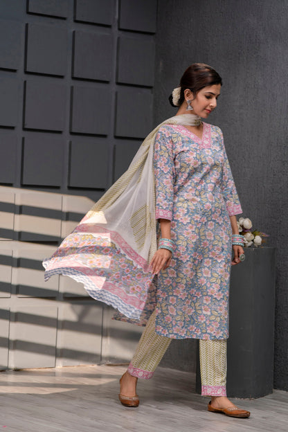 Jasmin Grey Chiffon Dupatta Dress