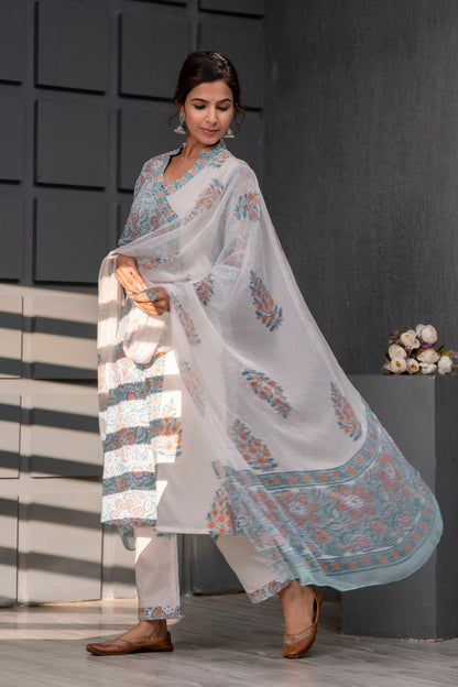 Harveen Baby Blue Chiffon Dupatta Dress