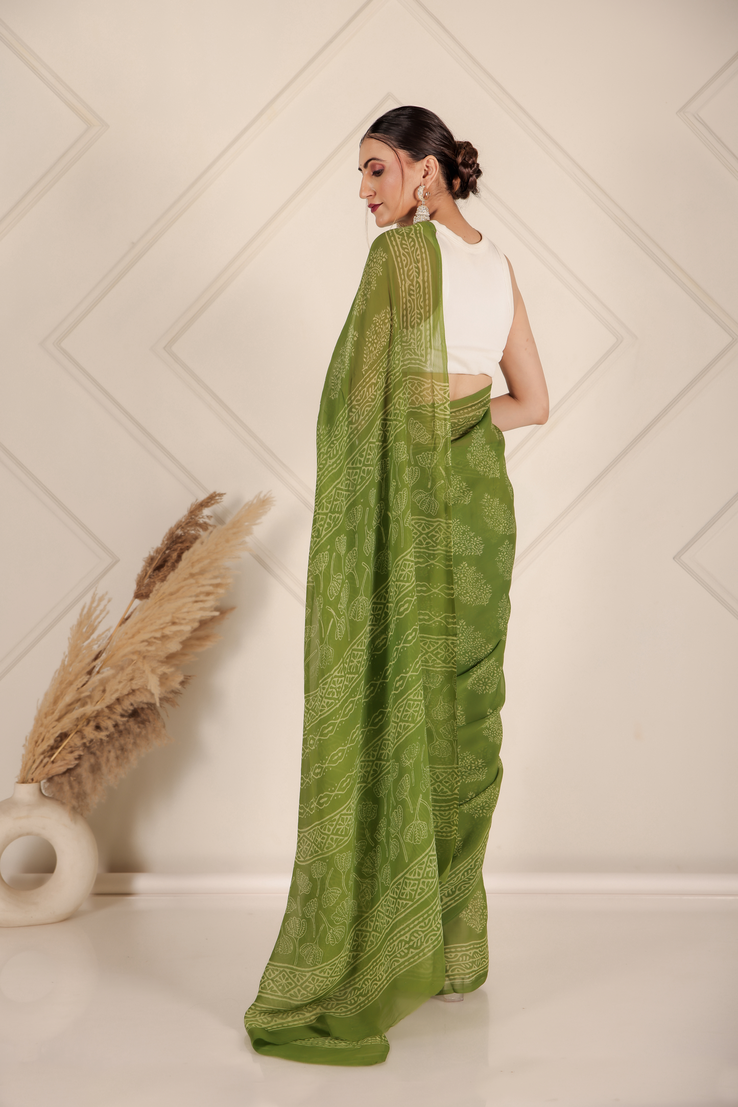 Premium Green Organza Saree