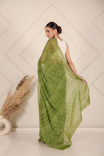 Premium Green Organza Saree