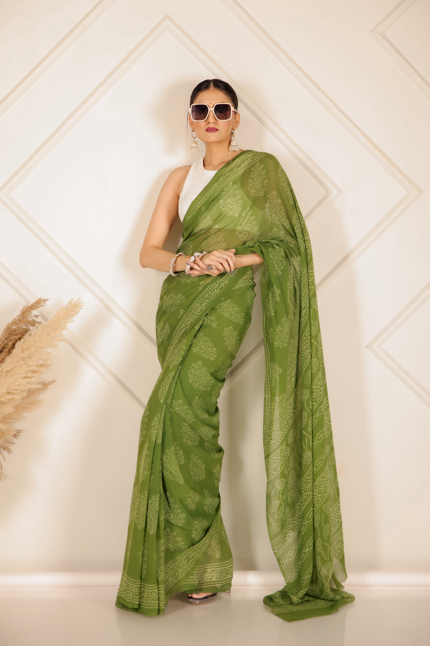 Premium Green Organza Saree