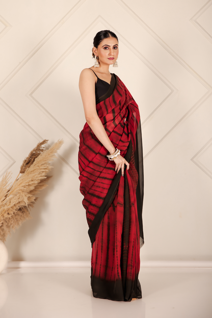 Premium Red Organza Saree